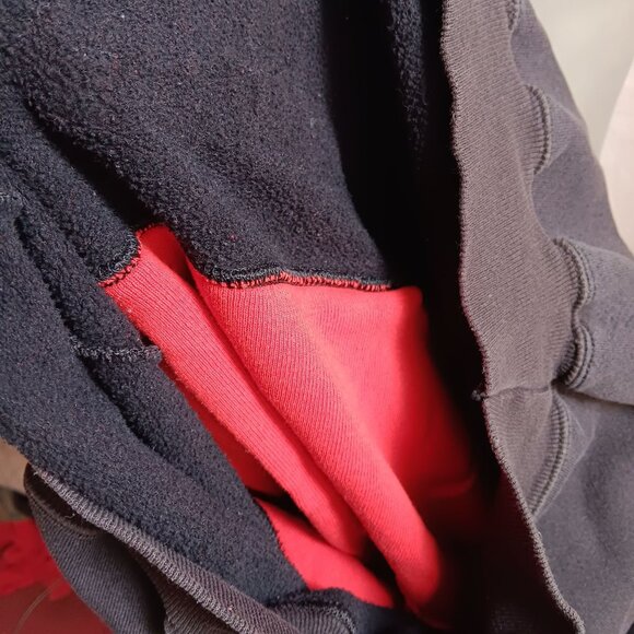 Large Vintage 90's Sweatshirt BIG RED Nebraska Cornhuskers Half-Zip Pullover USA - Picture 10 of 10